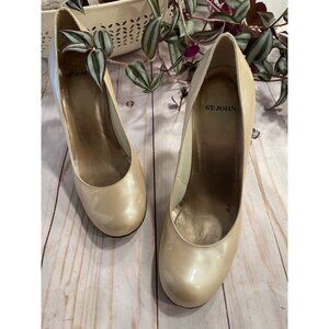 St John Vintage Pearlized Round Toe Stiletto 7.5 M  FT89894